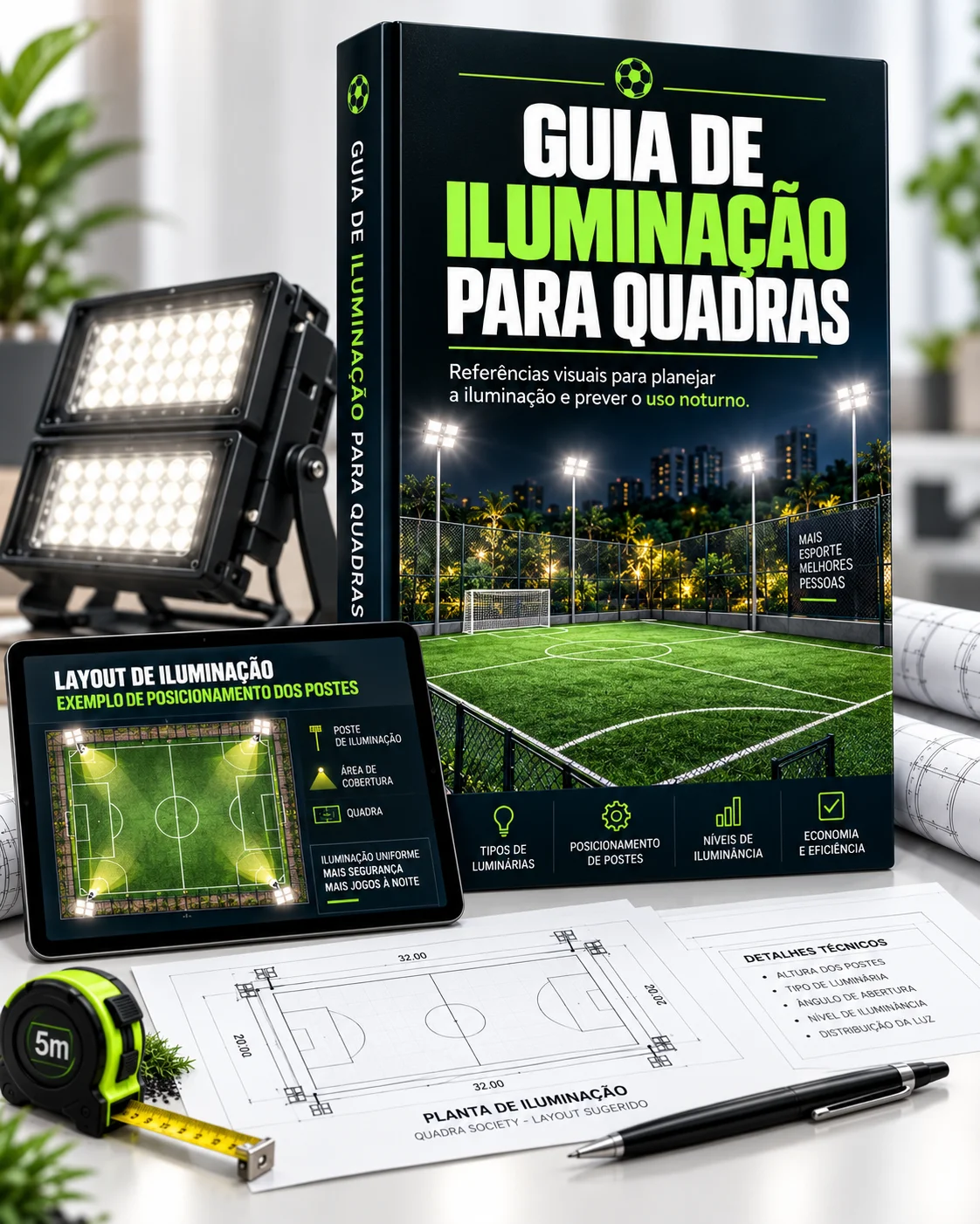 Bônus 4: guia de iluminação para quadras